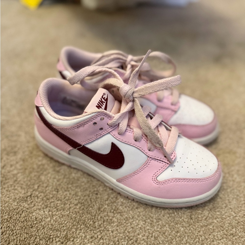 Nike Kids Sneakers in Pink and White with Maroon Accents